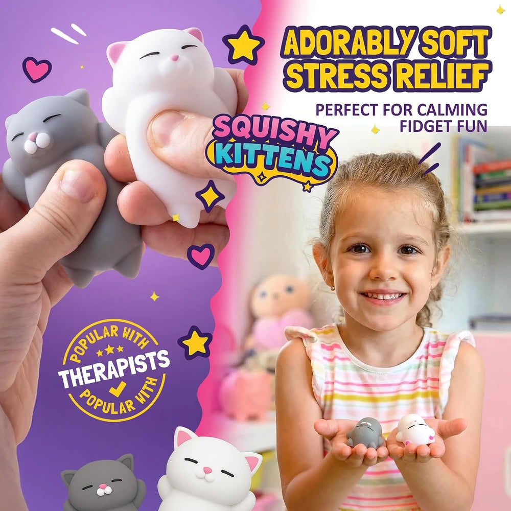 Mini Silicone Squishy Cat Set